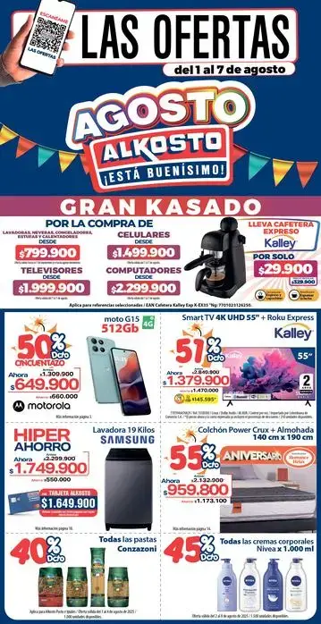 Agosto Alkosto 1 al 7 de agosto de 2025